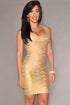 Sexy New Fashion Gold Foil Print Bandage Dress Celebrity Style
